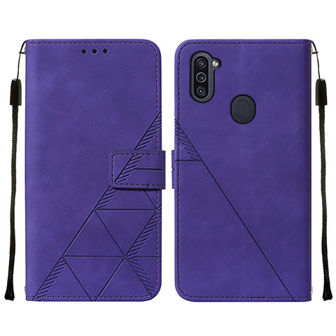 Custodia Portafoglio In Pelle Cover con Supporto Y01B per Samsung Galaxy A11 Viola