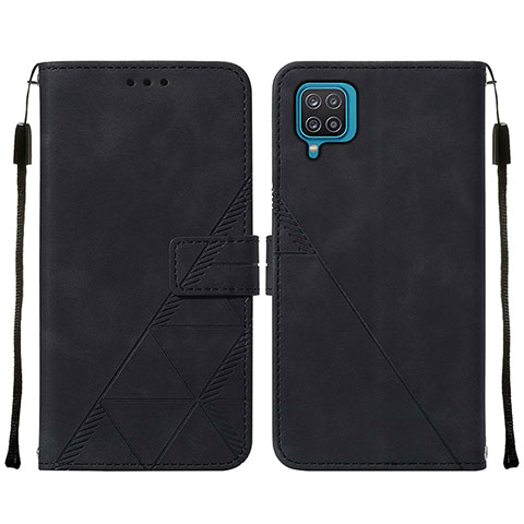 Custodia Portafoglio In Pelle Cover con Supporto Y01B per Samsung Galaxy A12 Nacho Nero