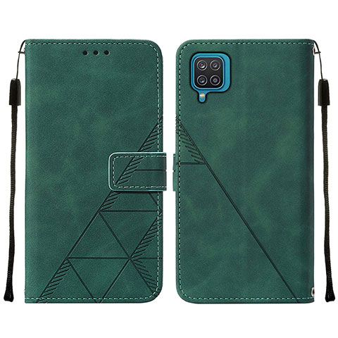 Custodia Portafoglio In Pelle Cover con Supporto Y01B per Samsung Galaxy A12 Nacho Verde