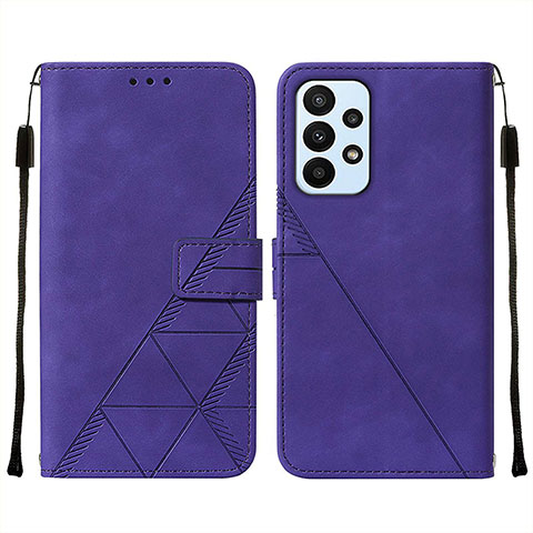 Custodia Portafoglio In Pelle Cover con Supporto Y01B per Samsung Galaxy A23 5G Viola