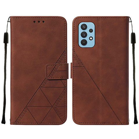 Custodia Portafoglio In Pelle Cover con Supporto Y01B per Samsung Galaxy A32 4G Marrone