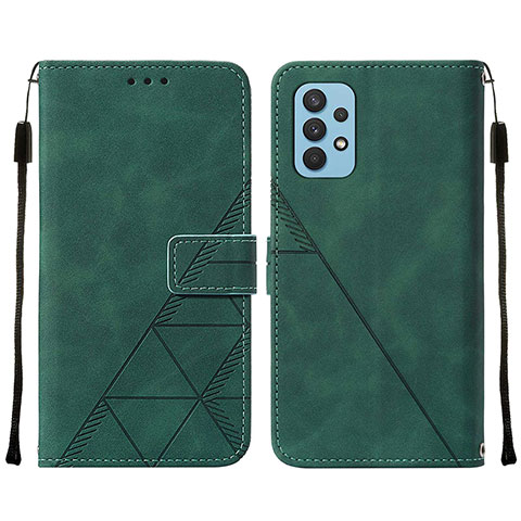 Custodia Portafoglio In Pelle Cover con Supporto Y01B per Samsung Galaxy A32 5G Verde