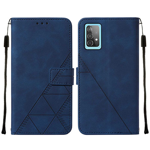 Custodia Portafoglio In Pelle Cover con Supporto Y01B per Samsung Galaxy A52 4G Blu