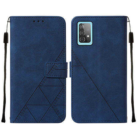 Custodia Portafoglio In Pelle Cover con Supporto Y01B per Samsung Galaxy A52 5G Blu