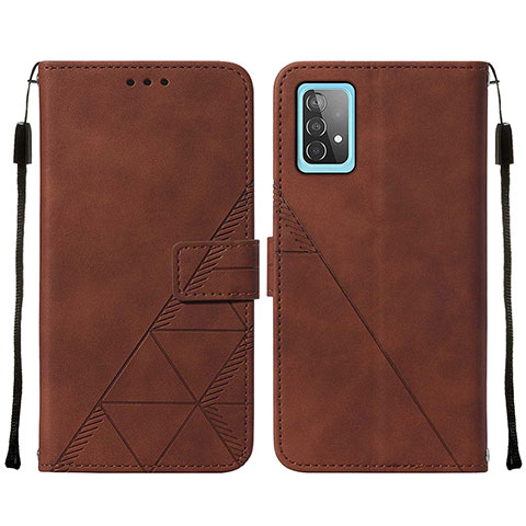 Custodia Portafoglio In Pelle Cover con Supporto Y01B per Samsung Galaxy A52s 5G Marrone