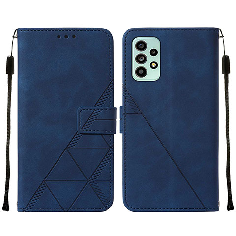 Custodia Portafoglio In Pelle Cover con Supporto Y01B per Samsung Galaxy A53 5G Blu