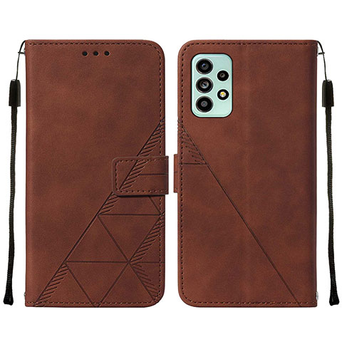 Custodia Portafoglio In Pelle Cover con Supporto Y01B per Samsung Galaxy A53 5G Marrone