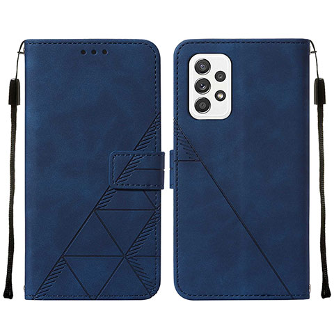 Custodia Portafoglio In Pelle Cover con Supporto Y01B per Samsung Galaxy A72 4G Blu