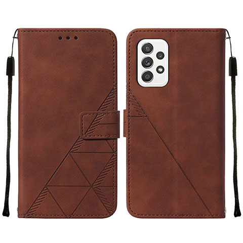 Custodia Portafoglio In Pelle Cover con Supporto Y01B per Samsung Galaxy A72 5G Marrone