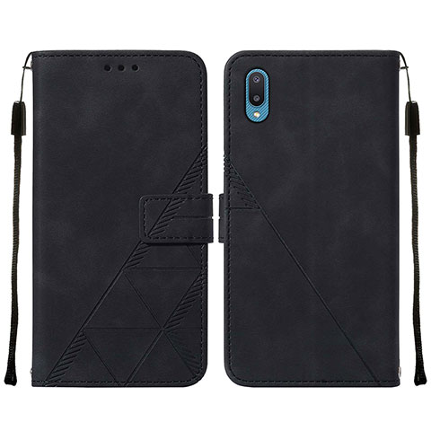 Custodia Portafoglio In Pelle Cover con Supporto Y01B per Samsung Galaxy M02 Nero