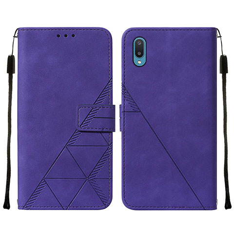 Custodia Portafoglio In Pelle Cover con Supporto Y01B per Samsung Galaxy M02 Viola