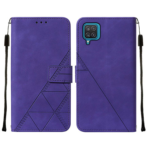 Custodia Portafoglio In Pelle Cover con Supporto Y01B per Samsung Galaxy M12 Viola