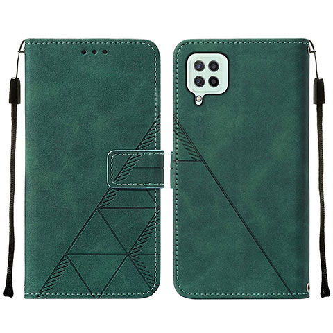 Custodia Portafoglio In Pelle Cover con Supporto Y01B per Samsung Galaxy M32 4G Verde