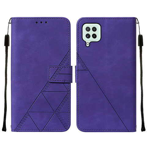 Custodia Portafoglio In Pelle Cover con Supporto Y01B per Samsung Galaxy M32 4G Viola