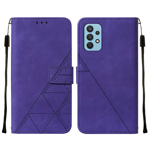 Custodia Portafoglio In Pelle Cover con Supporto Y01B per Samsung Galaxy M32 5G Viola