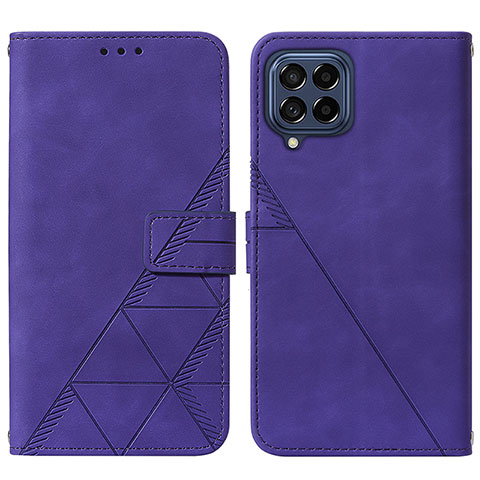 Custodia Portafoglio In Pelle Cover con Supporto Y01B per Samsung Galaxy M33 5G Viola