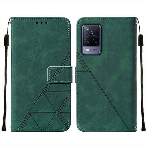 Custodia Portafoglio In Pelle Cover con Supporto Y01B per Vivo V21s 5G Verde