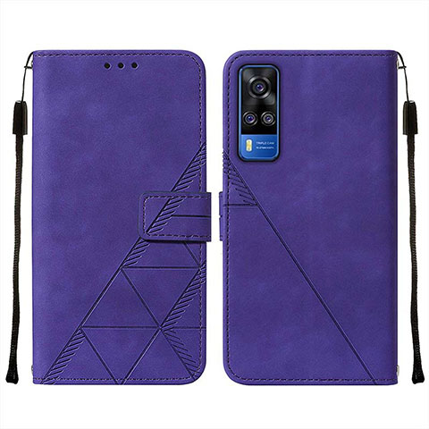 Custodia Portafoglio In Pelle Cover con Supporto Y01B per Vivo Y53s NFC Viola