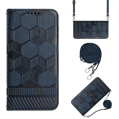 Custodia Portafoglio In Pelle Cover con Supporto Y01B per Xiaomi Redmi 9C NFC Blu