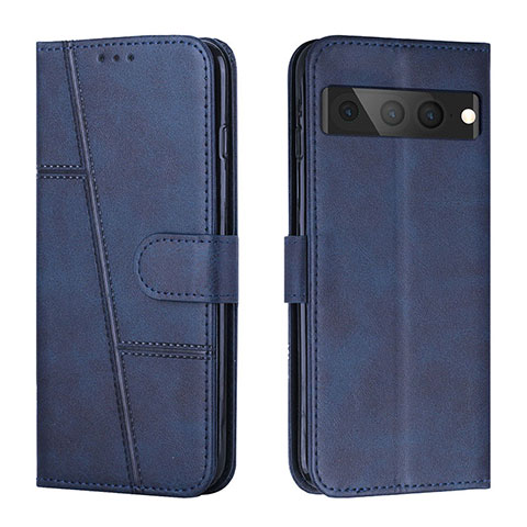 Custodia Portafoglio In Pelle Cover con Supporto Y01X per Google Pixel 7 Pro 5G Blu