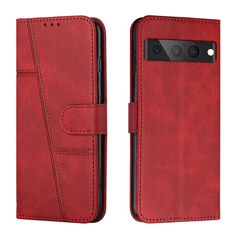 Custodia Portafoglio In Pelle Cover con Supporto Y01X per Google Pixel 7 Pro 5G Rosso