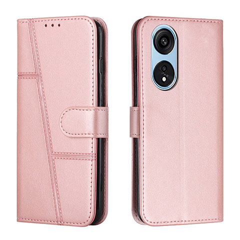 Custodia Portafoglio In Pelle Cover con Supporto Y01X per Huawei Honor X5 Plus Oro Rosa