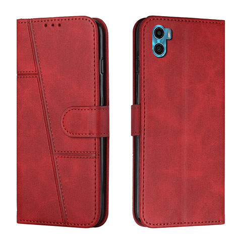 Custodia Portafoglio In Pelle Cover con Supporto Y01X per Motorola Moto E22S Rosso