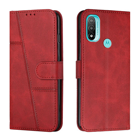 Custodia Portafoglio In Pelle Cover con Supporto Y01X per Motorola Moto E30 Rosso