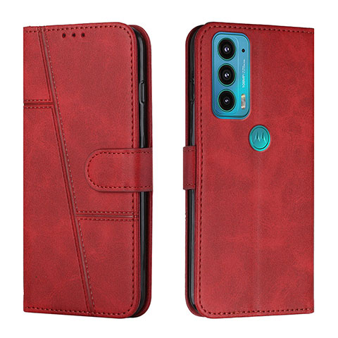 Custodia Portafoglio In Pelle Cover con Supporto Y01X per Motorola Moto Edge 20 5G Rosso