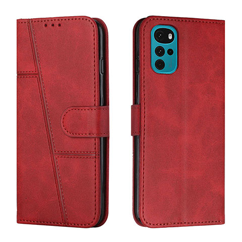 Custodia Portafoglio In Pelle Cover con Supporto Y01X per Motorola Moto G22 Rosso