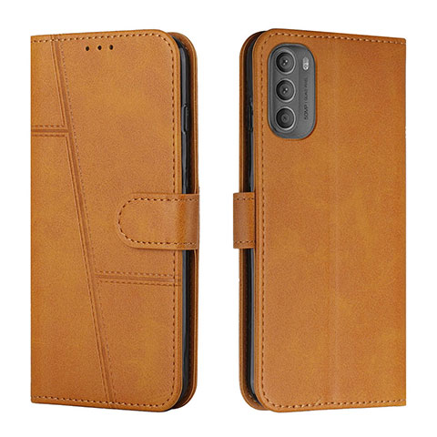 Custodia Portafoglio In Pelle Cover con Supporto Y01X per Motorola Moto G31 Marrone Chiaro