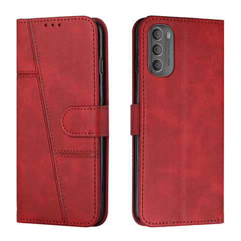 Custodia Portafoglio In Pelle Cover con Supporto Y01X per Motorola Moto G31 Rosso