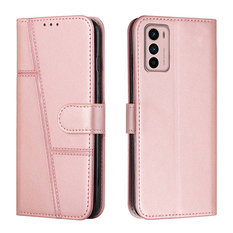 Custodia Portafoglio In Pelle Cover con Supporto Y01X per Motorola Moto G42 Oro Rosa