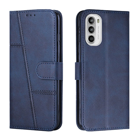 Custodia Portafoglio In Pelle Cover con Supporto Y01X per Motorola MOTO G52 Blu