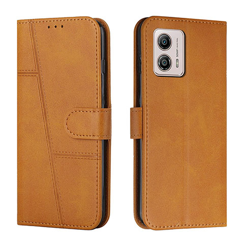 Custodia Portafoglio In Pelle Cover con Supporto Y01X per Motorola Moto G53j 5G Marrone Chiaro