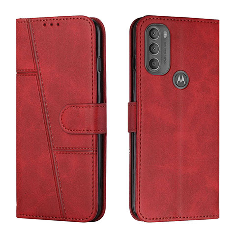 Custodia Portafoglio In Pelle Cover con Supporto Y01X per Motorola Moto G71 5G Rosso