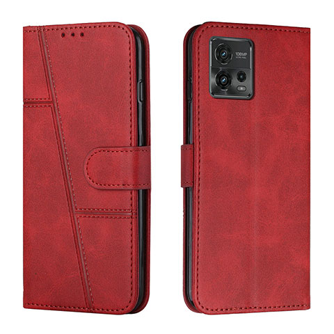 Custodia Portafoglio In Pelle Cover con Supporto Y01X per Motorola Moto G72 Rosso