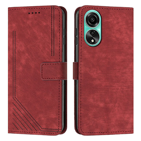 Custodia Portafoglio In Pelle Cover con Supporto Y01X per Oppo A18 Rosso