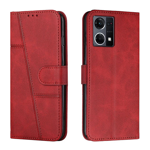 Custodia Portafoglio In Pelle Cover con Supporto Y01X per Oppo F21 Pro 4G Rosso