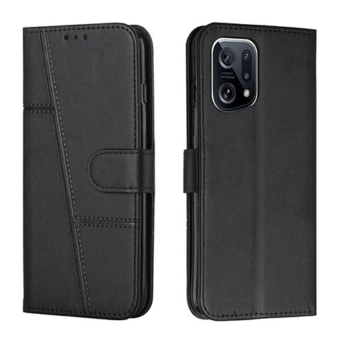 Custodia Portafoglio In Pelle Cover con Supporto Y01X per Oppo Find X5 5G Nero