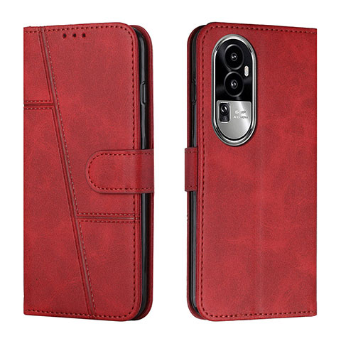 Custodia Portafoglio In Pelle Cover con Supporto Y01X per Oppo Reno10 Pro+ Plus 5G Rosso