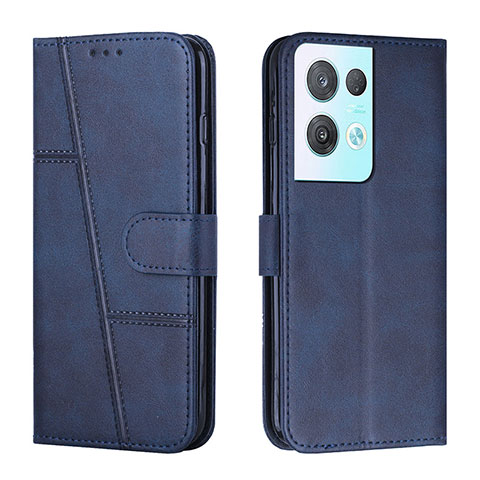 Custodia Portafoglio In Pelle Cover con Supporto Y01X per Oppo Reno8 Pro 5G Blu