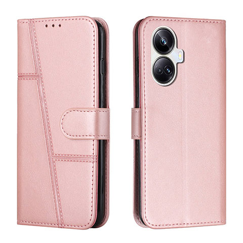 Custodia Portafoglio In Pelle Cover con Supporto Y01X per Realme 10 Pro+ Plus 5G Oro Rosa