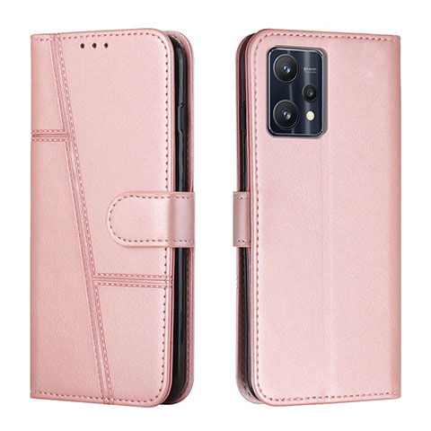 Custodia Portafoglio In Pelle Cover con Supporto Y01X per Realme 9 4G Oro Rosa