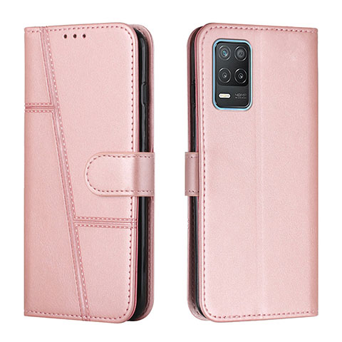 Custodia Portafoglio In Pelle Cover con Supporto Y01X per Realme 9 5G India Oro Rosa