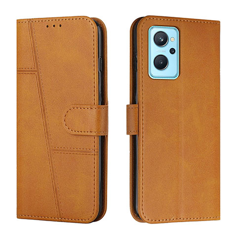 Custodia Portafoglio In Pelle Cover con Supporto Y01X per Realme 9i 4G Marrone Chiaro