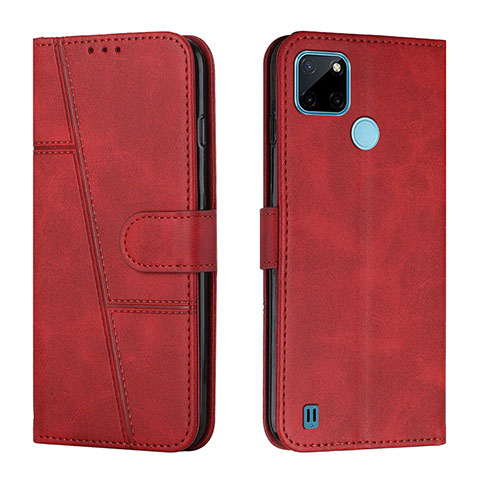 Custodia Portafoglio In Pelle Cover con Supporto Y01X per Realme C25Y India Rosso