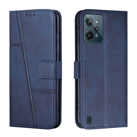 Custodia Portafoglio In Pelle Cover con Supporto Y01X per Realme C31 Blu