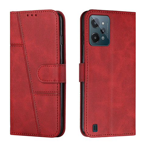 Custodia Portafoglio In Pelle Cover con Supporto Y01X per Realme C31 Rosso