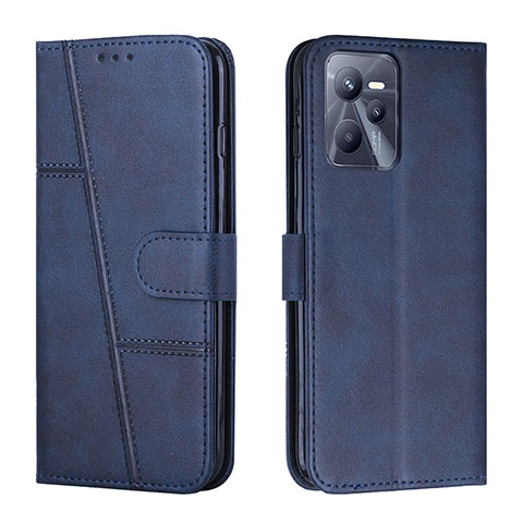 Custodia Portafoglio In Pelle Cover con Supporto Y01X per Realme C35 Blu